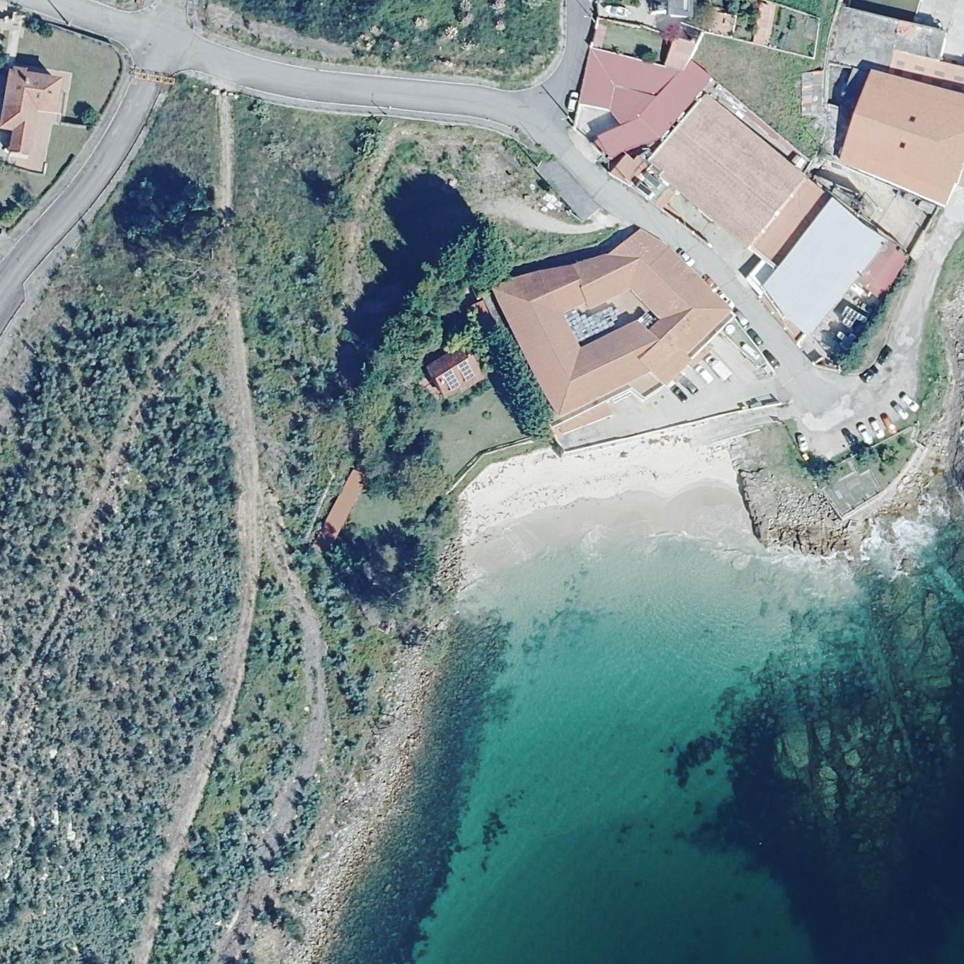 Aerial map of Praia de Pampaido