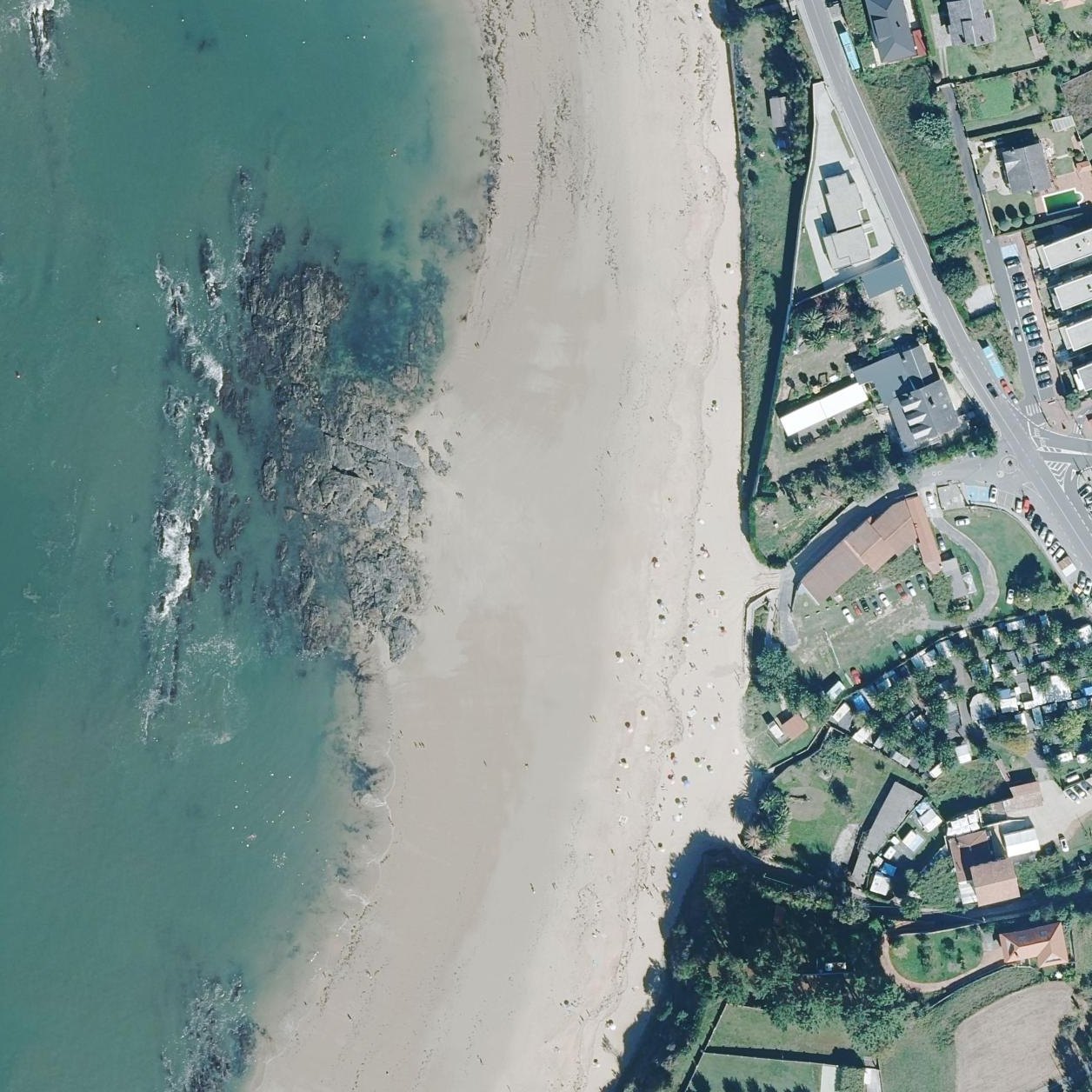 Aerial map of Praia de Perbes