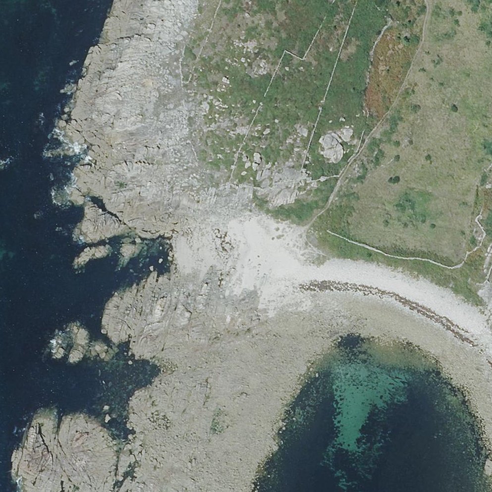 Aerial map of Praia de Porto Negros