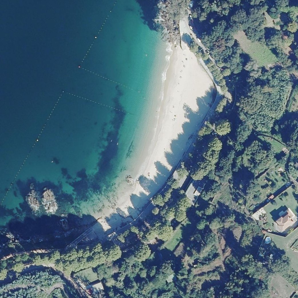 Aerial map of Praia de Portocelo