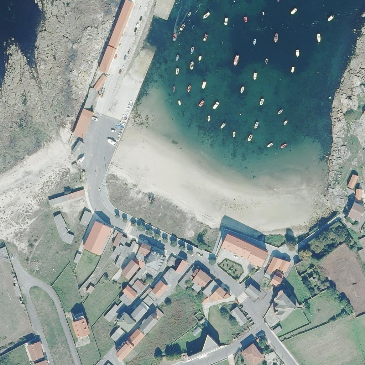 Aerial map of Praia de Portocubelo