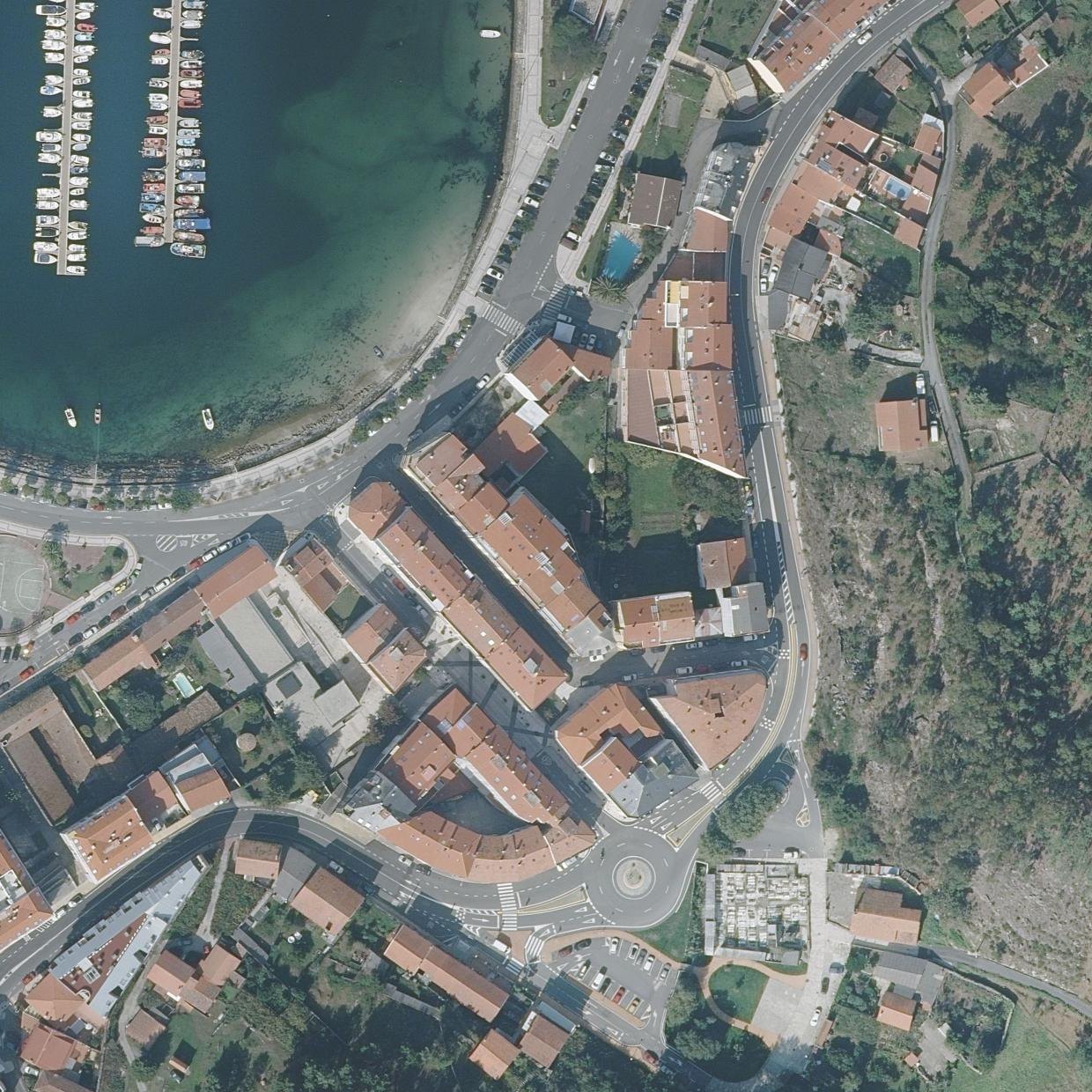 Aerial map of Praia de Portosín