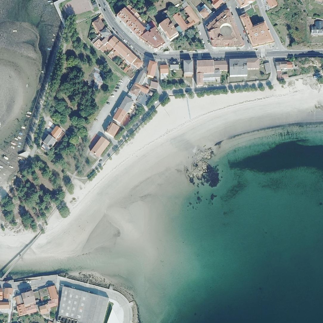 Aerial map of Praia de Prameán