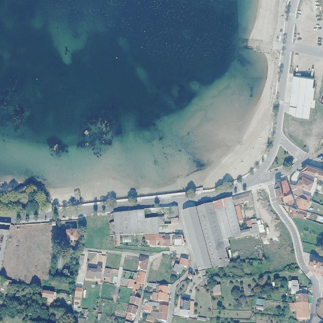 Aerial map of Praia de Preguntoiro