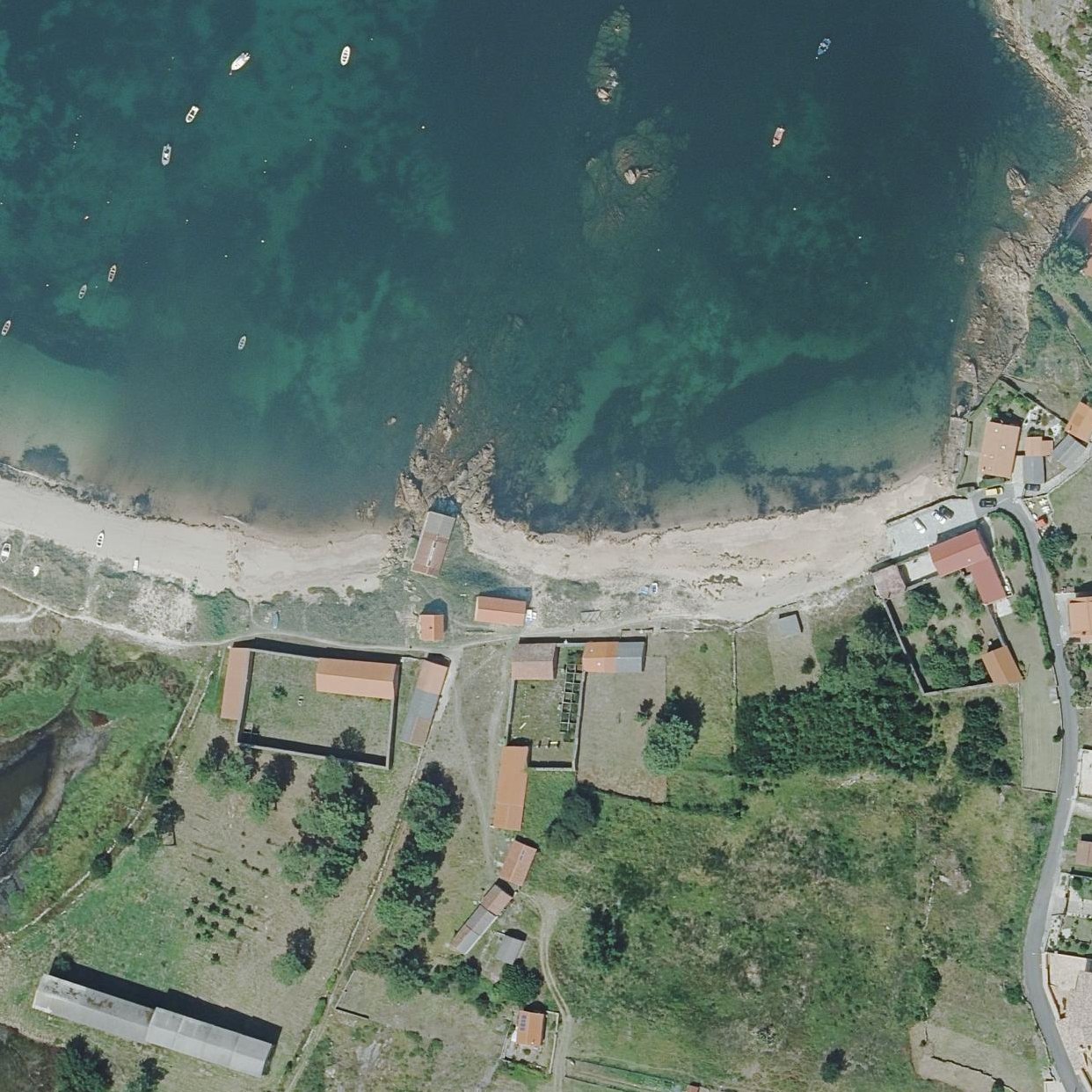 Aerial map of Praia de Quilmas