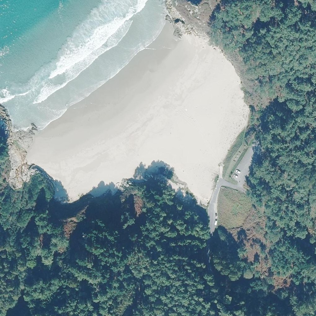 Aerial map of Praia de Rebordelo