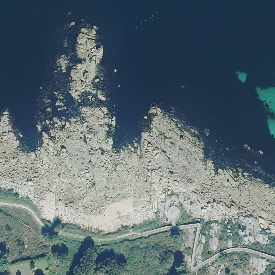 Aerial map of Praia de Rebordelo
