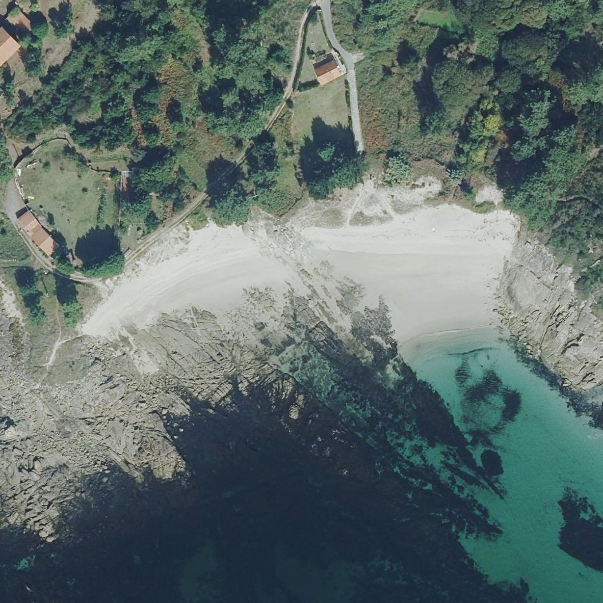 Aerial map of Praia de Reimundes