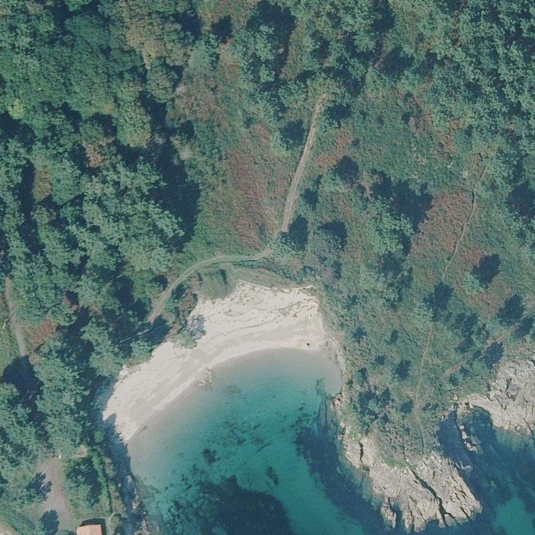 Aerial map of Praia de Restrelo