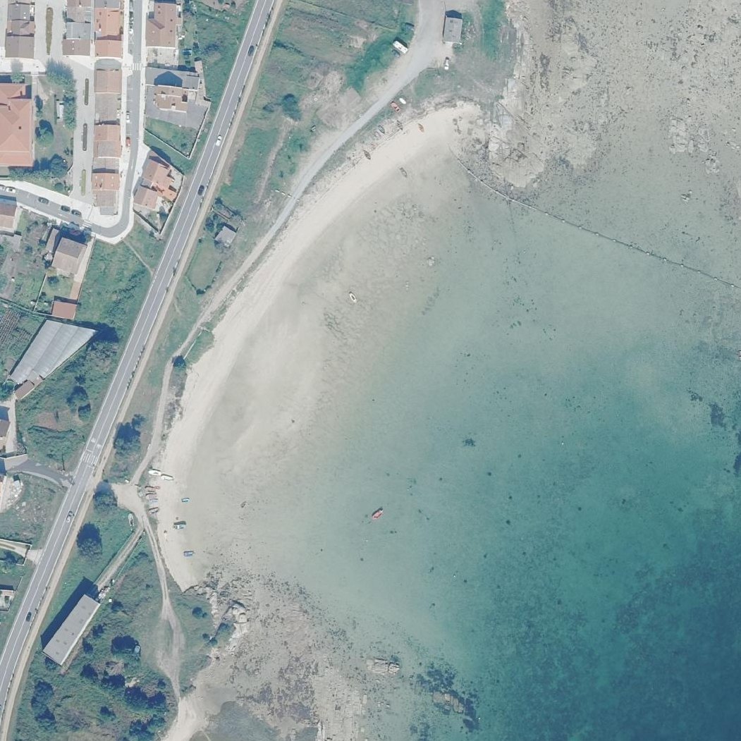 Aerial map of Praia de Riasón