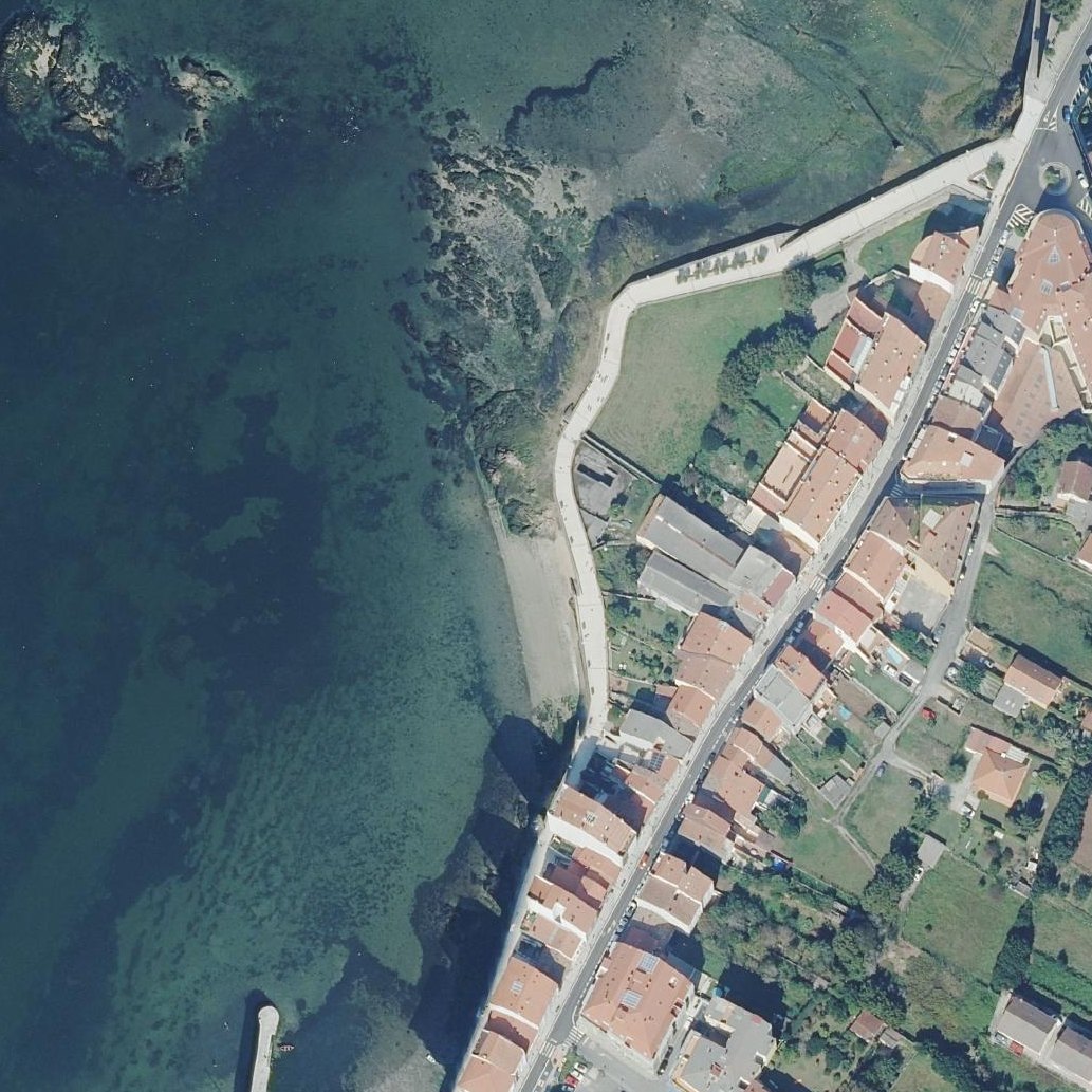 Aerial map of Praia de Rinlo