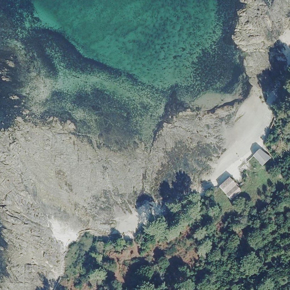 Aerial map of Praia de Salgueiro