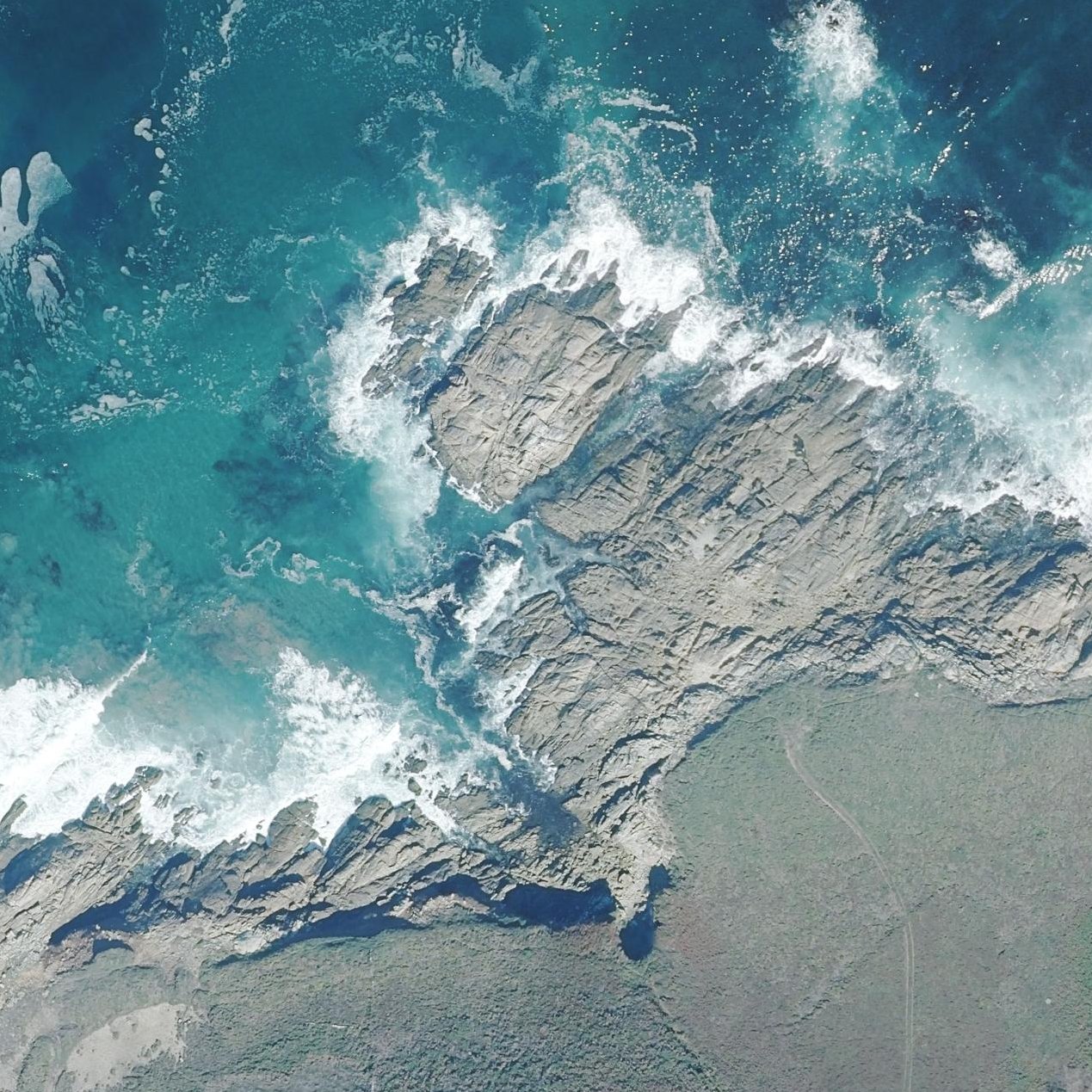 Aerial map of Praia de Salseiras