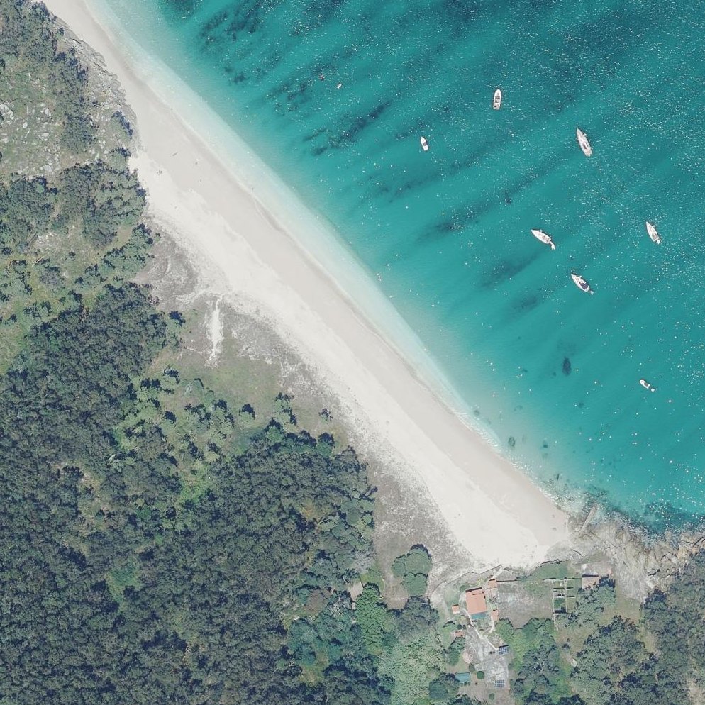 Aerial map of Praia de San Martiño