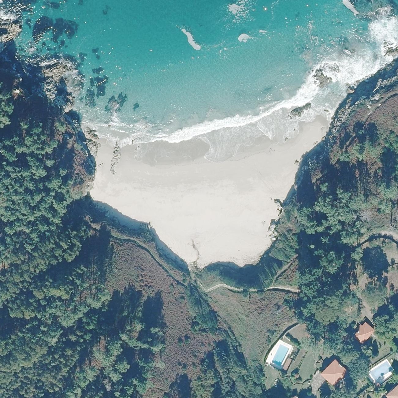 Aerial map of Praia de San Pedro