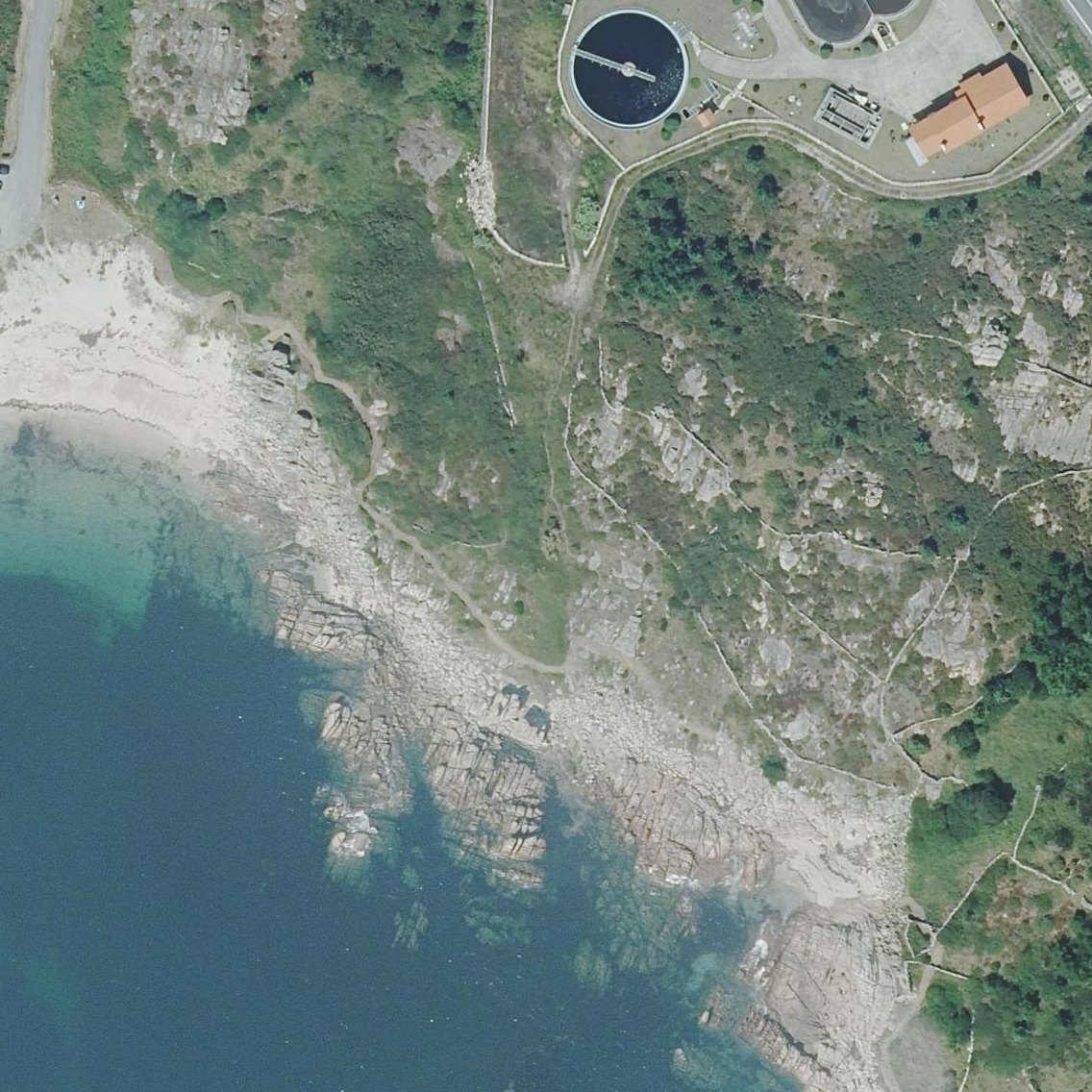 Aerial map of Praia de Sarradela