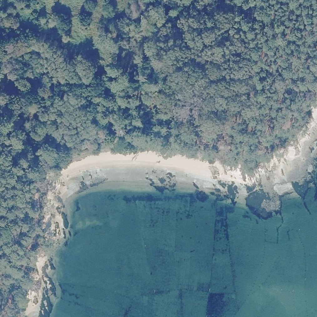 Aerial map of Praia de Sartaxéns