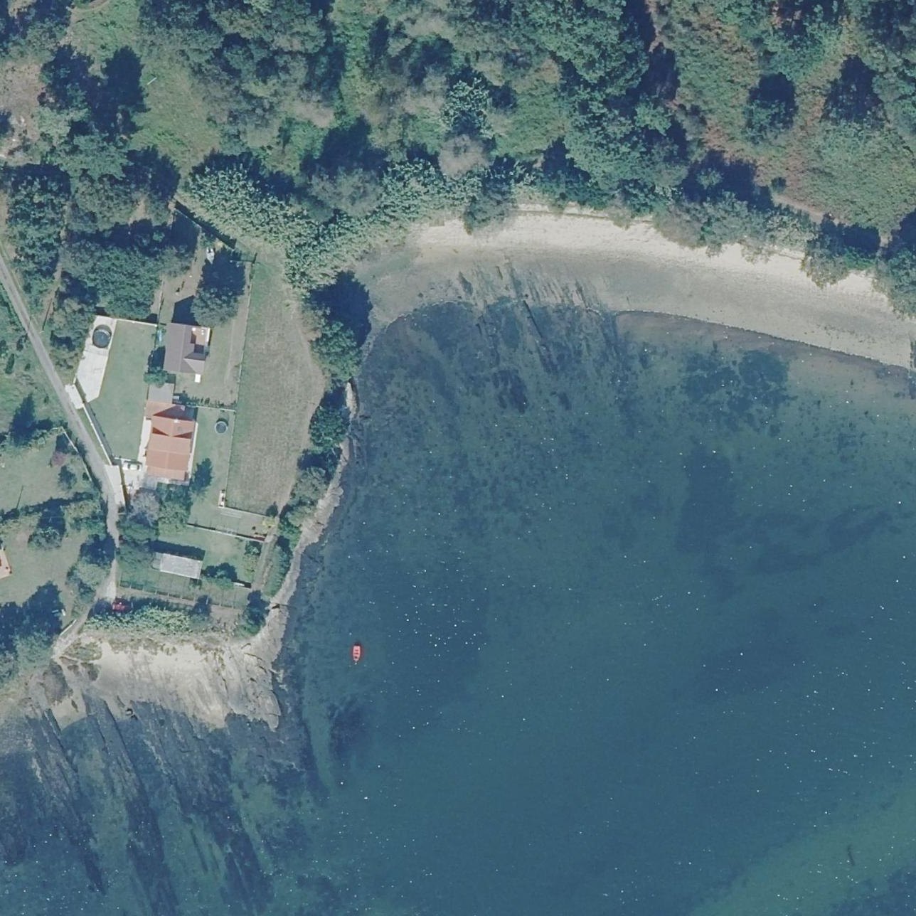 Aerial map of Praia de Sartaxes
