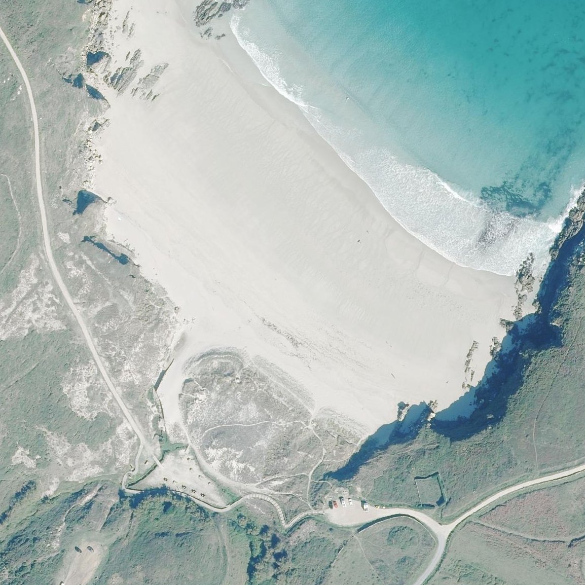 Aerial map of Praia de Seaia