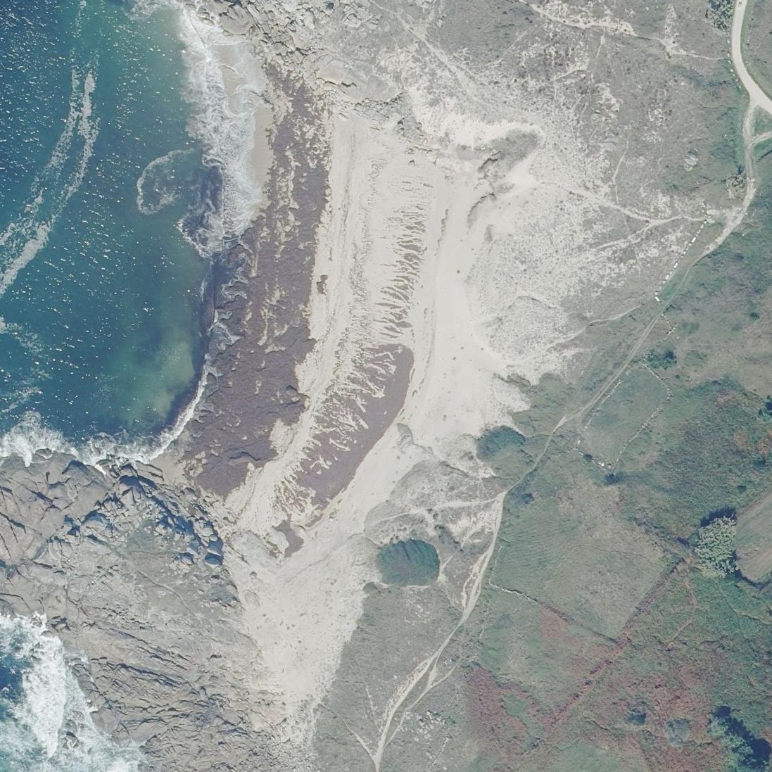 Aerial map of Praia de Seráns