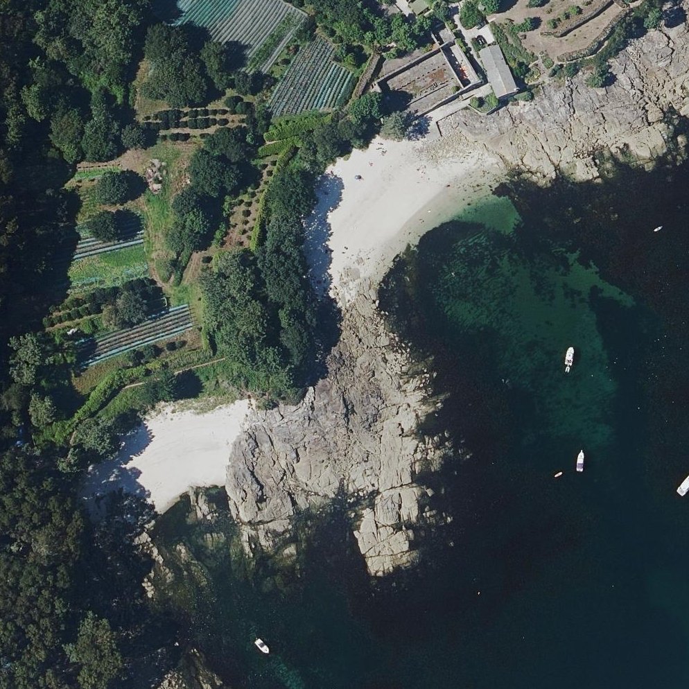 Aerial map of Praia de Temperán