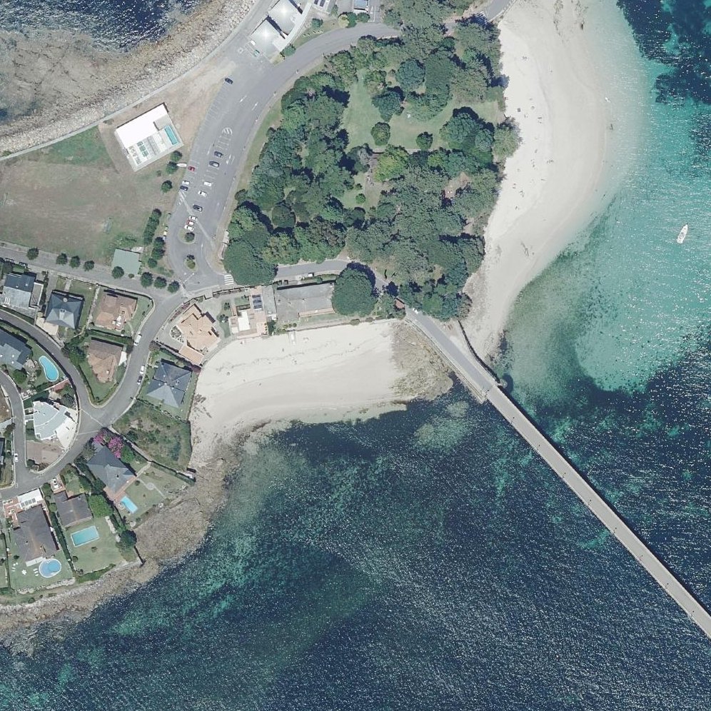 Aerial map of Praia de Toralla (esquerda)