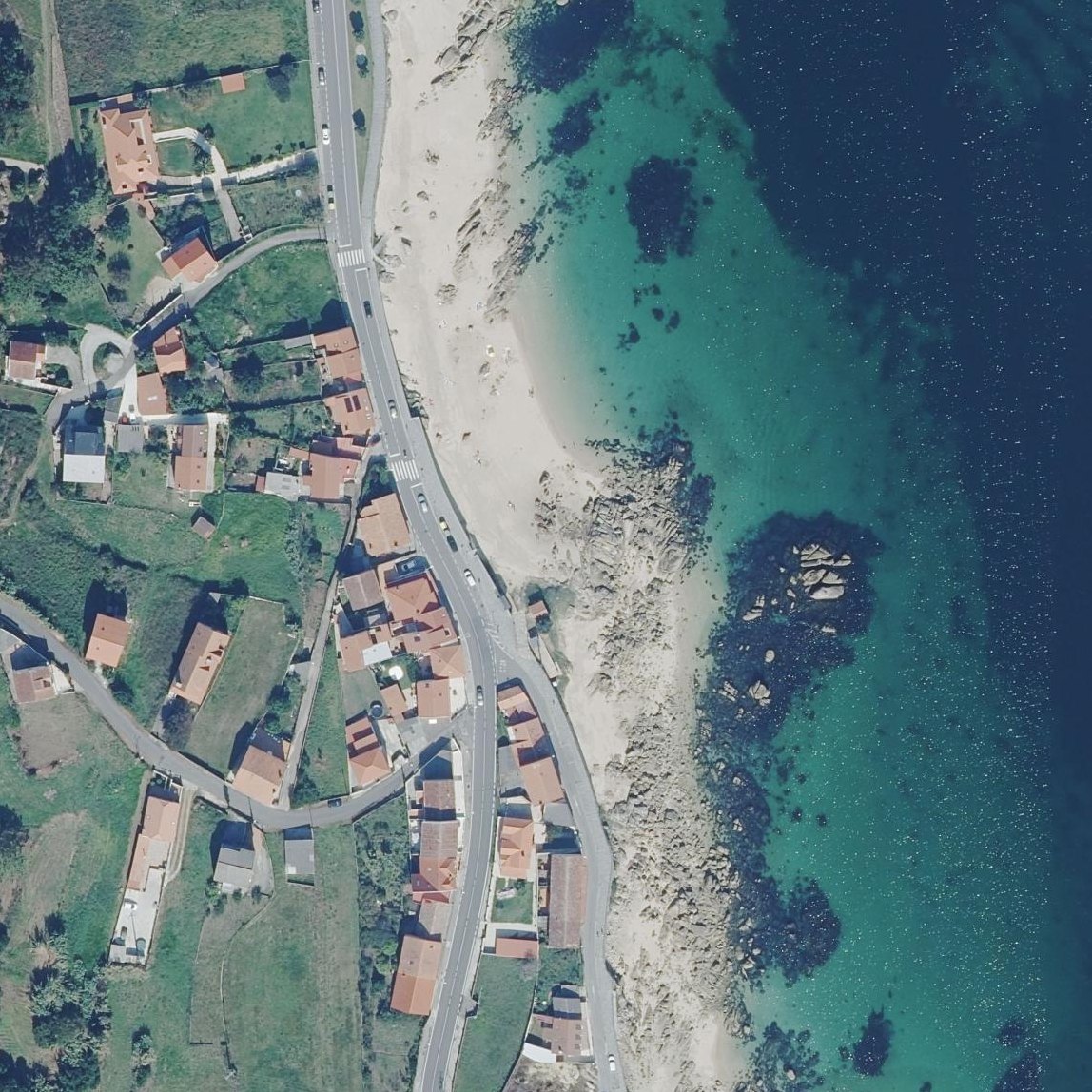 Aerial map of Praia de Touro