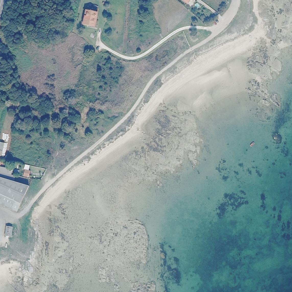 Aerial map of Praia do Aguillón