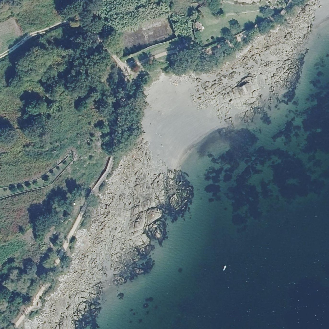 Aerial map of Praia do Caeiro