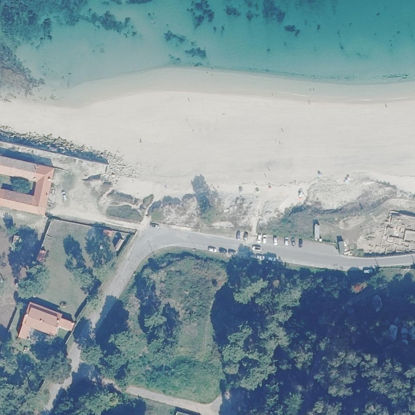 Aerial map of Praia do Carreiro