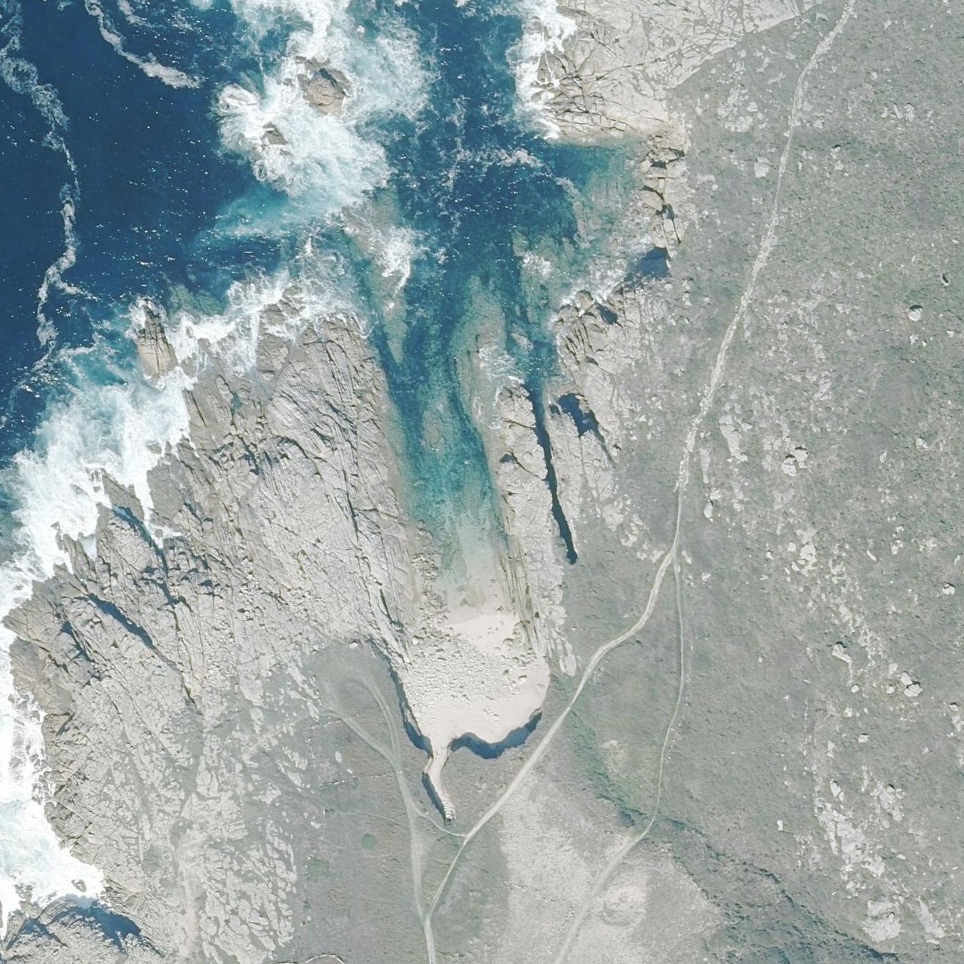 Aerial map of Praia do Castrillón