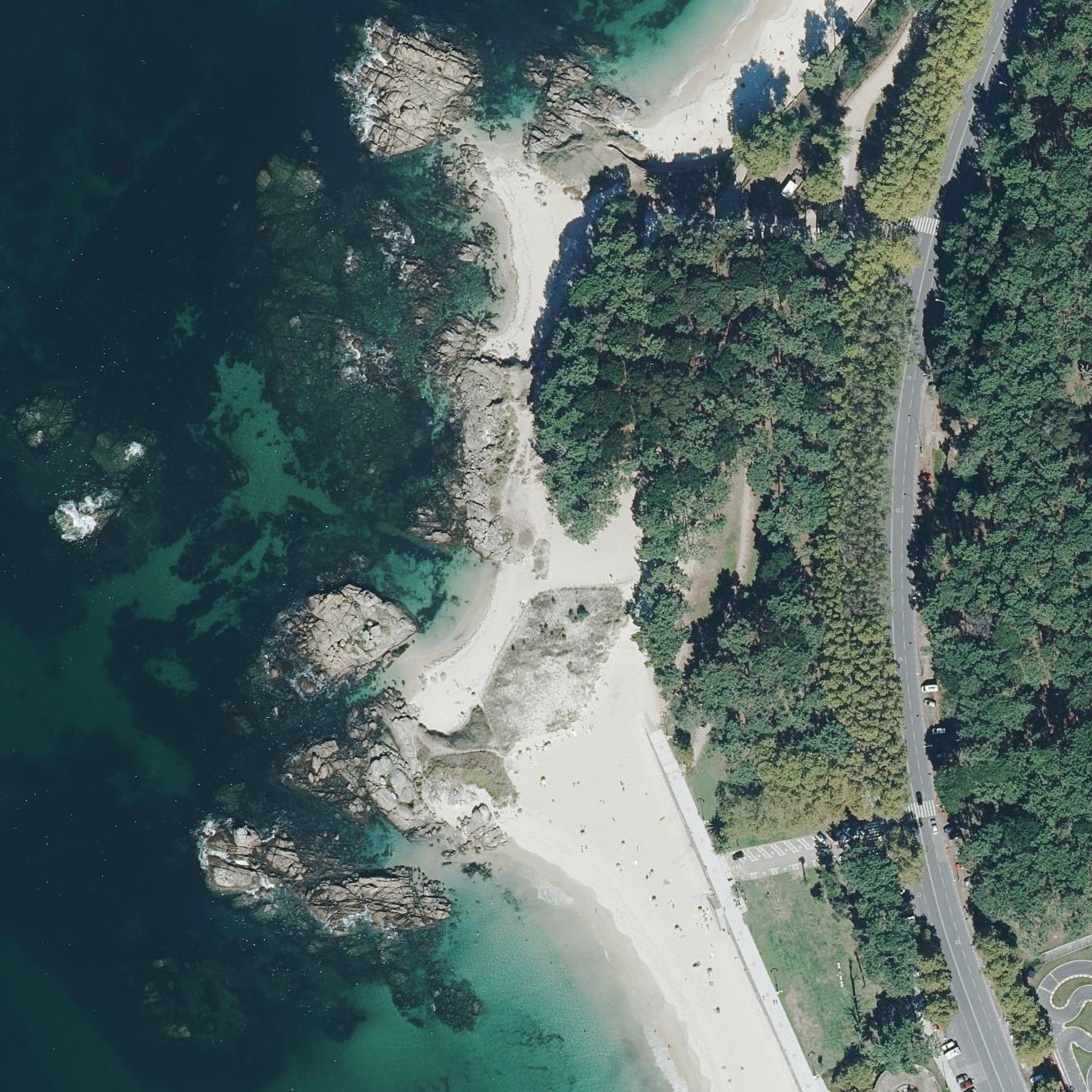 Aerial map of Praia do Cocho das Dornas