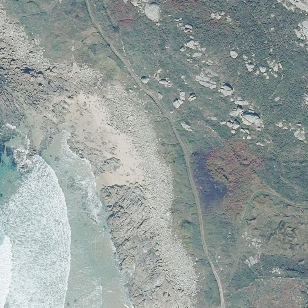 Aerial map of Praia do Corgo