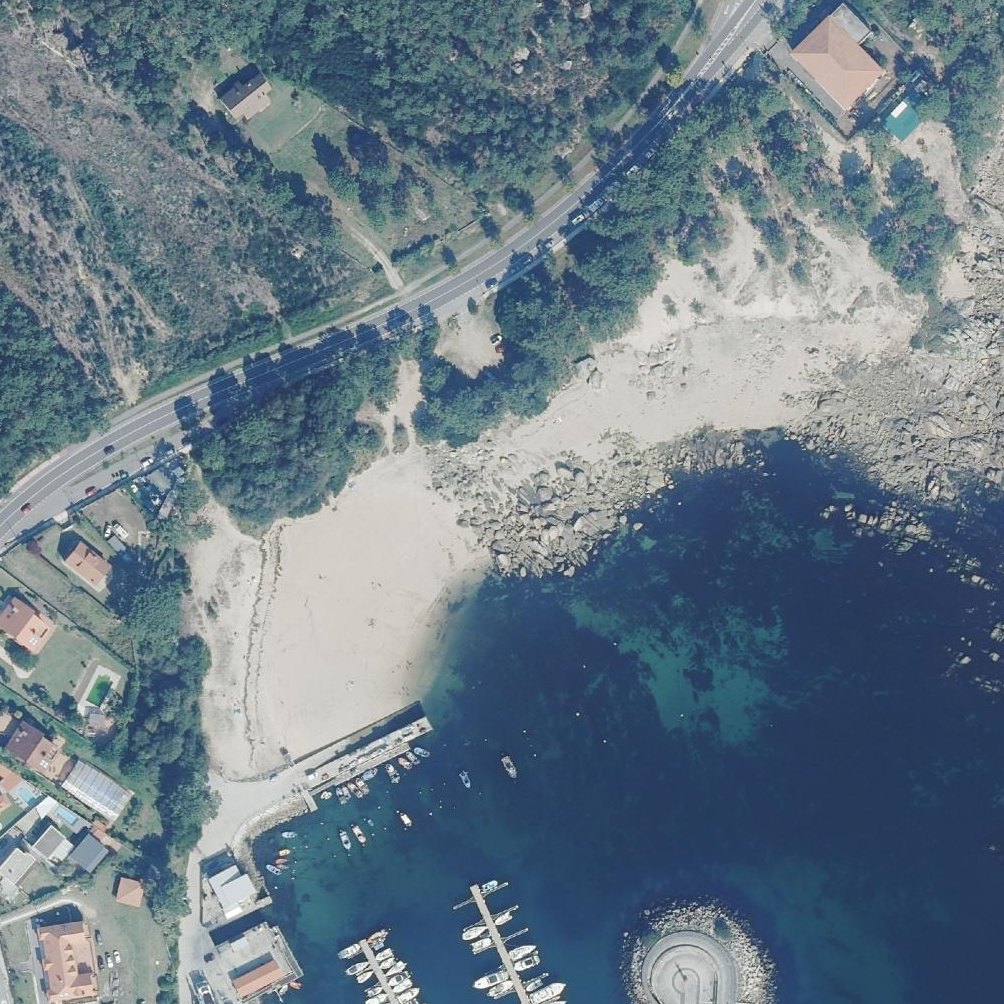 Aerial map of Praia do Espiño