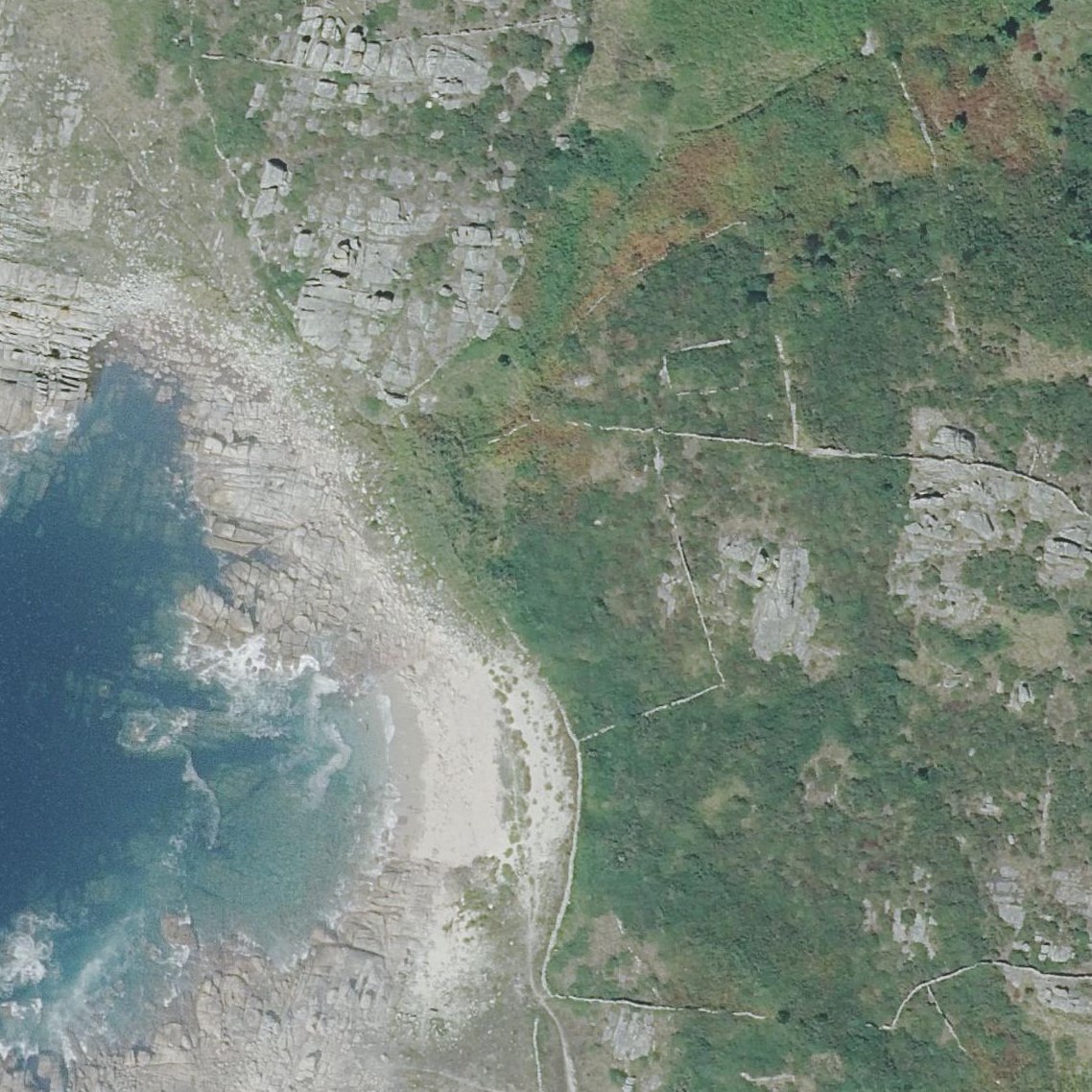 Aerial map of Praia do Gramelo