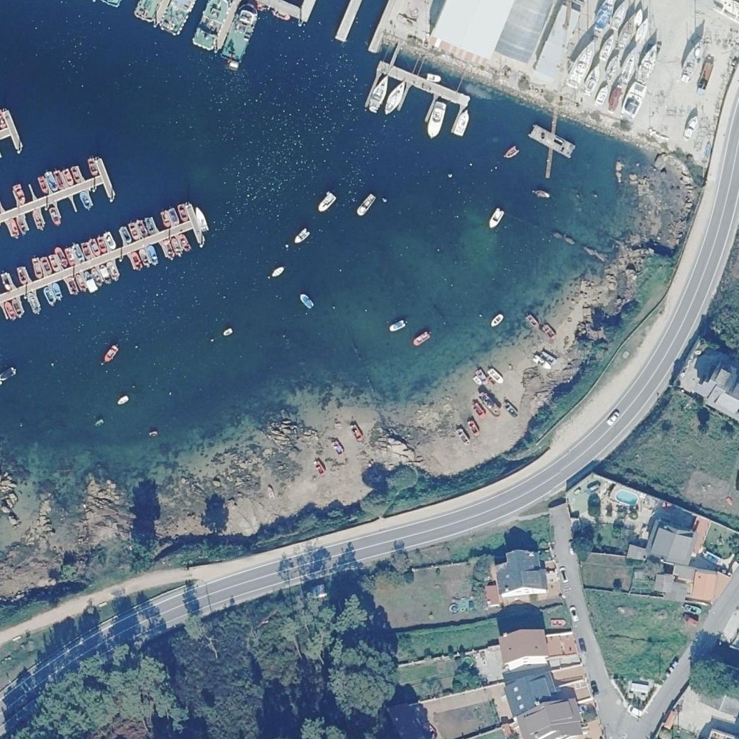 Aerial map of Praia do Lagartiño