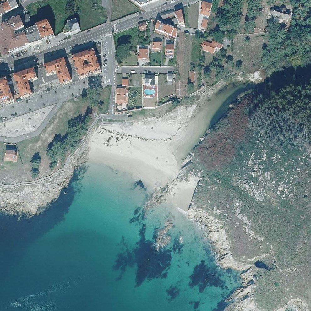 Aerial map of Praia do Osmo