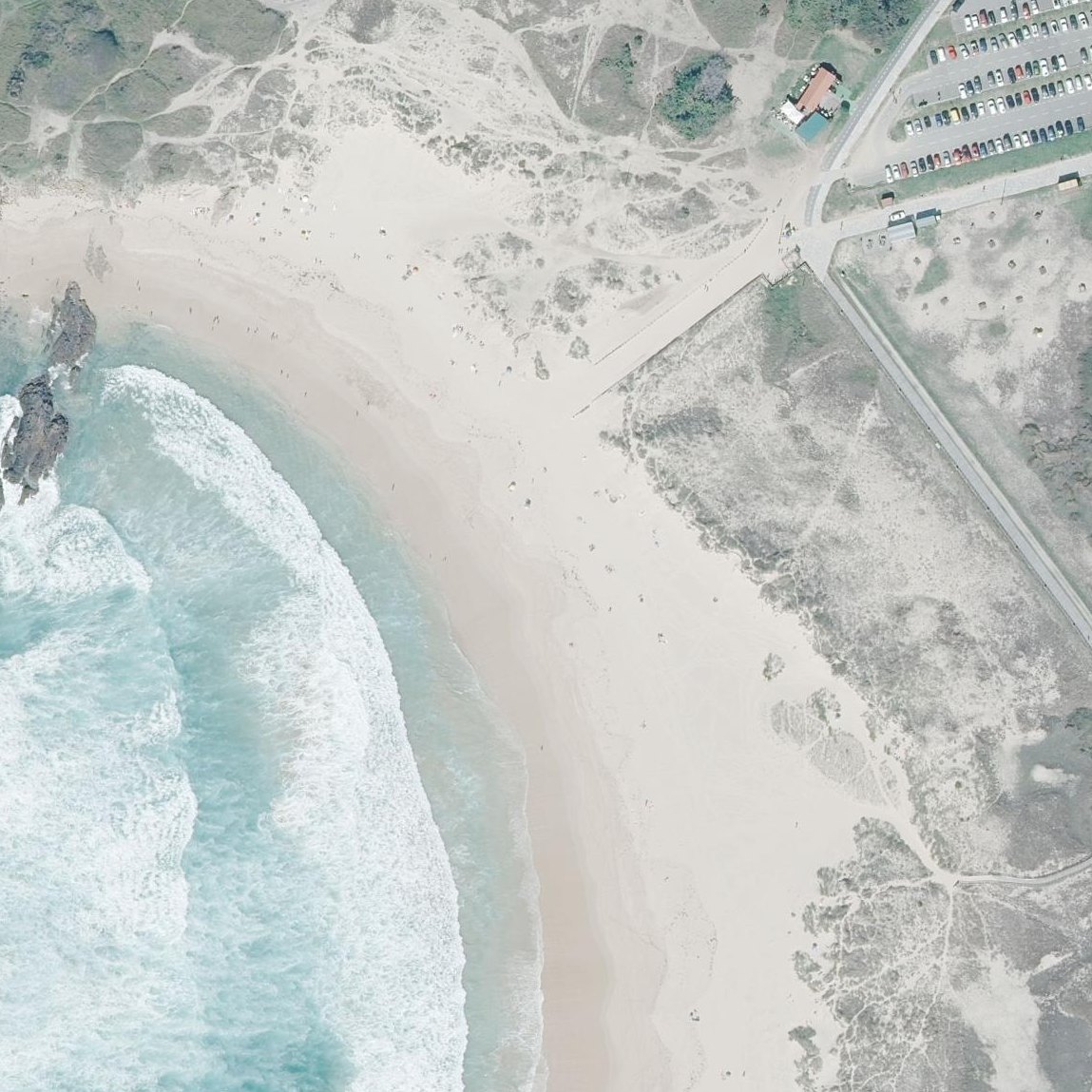 Aerial map of Praia do Outeiro