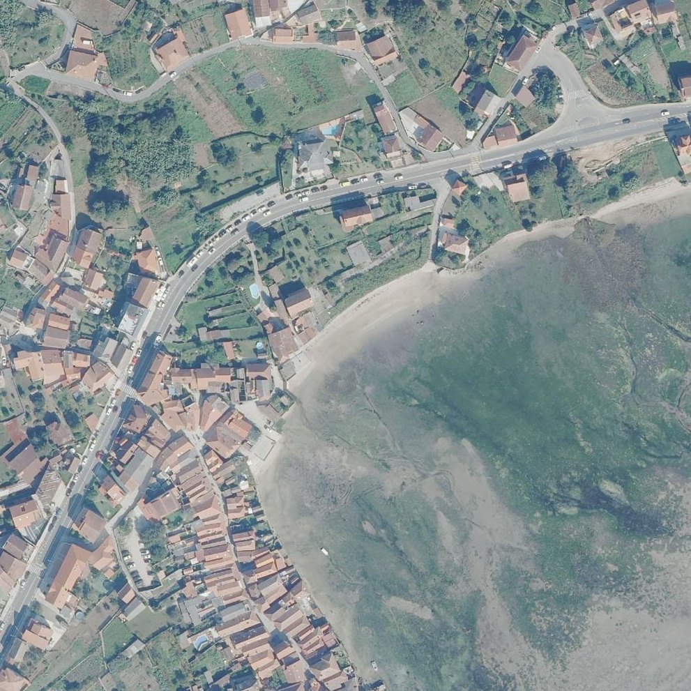Aerial map of Praia do Padrón