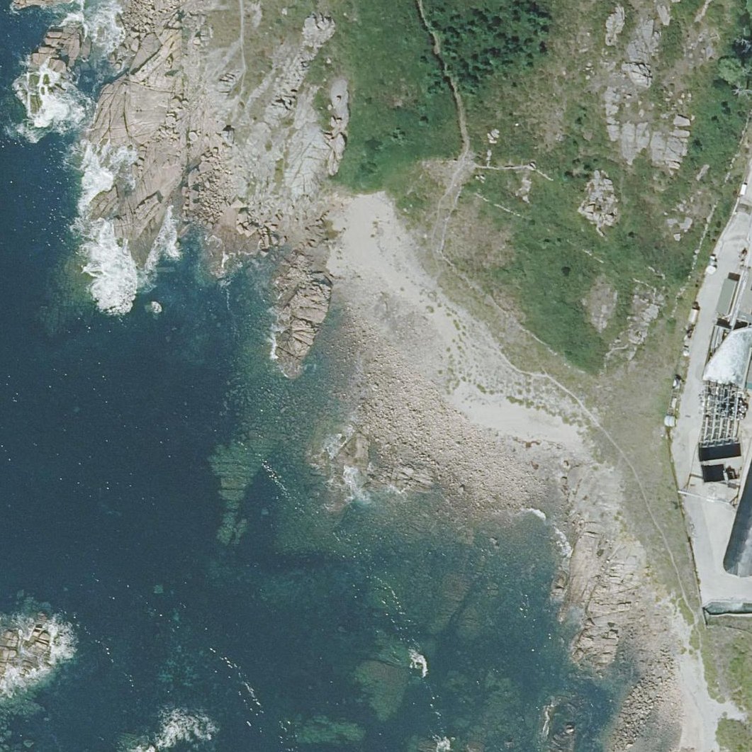 Aerial map of Praia do Pedrullo
