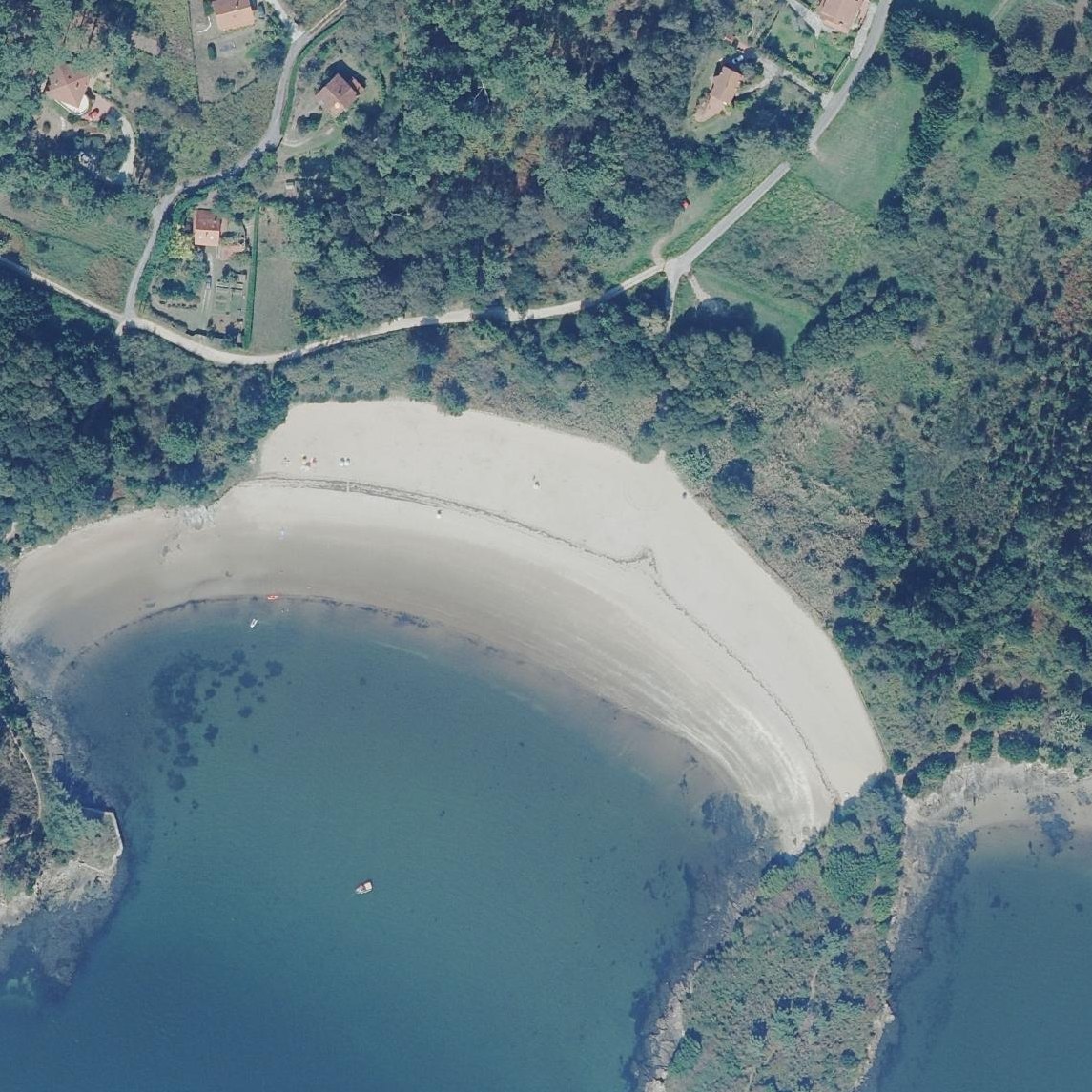 Aerial map of Praia do Porrón