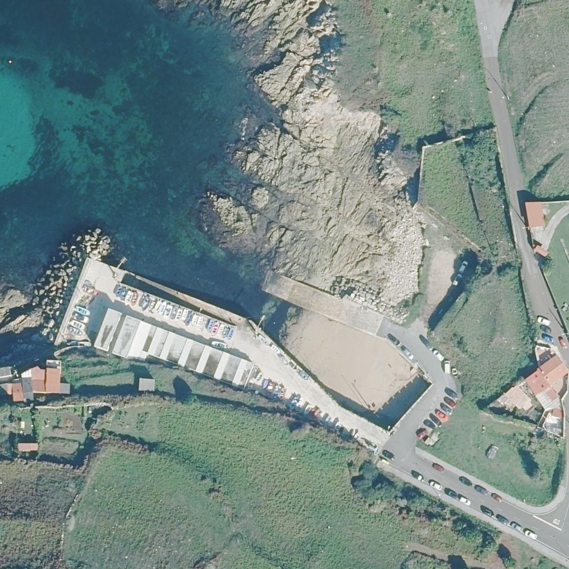 Aerial map of Praia do Portiño