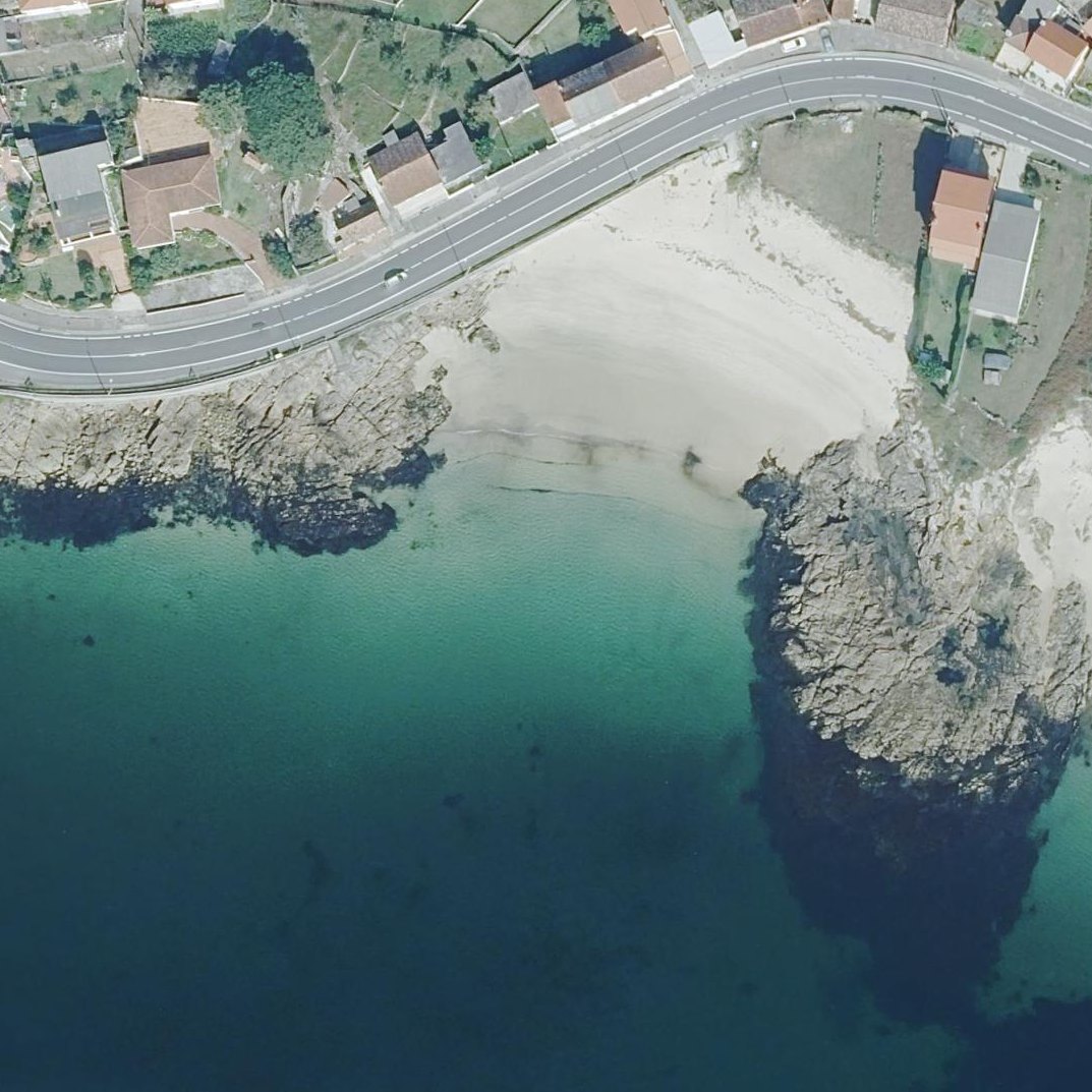 Aerial map of Praia do Portiño