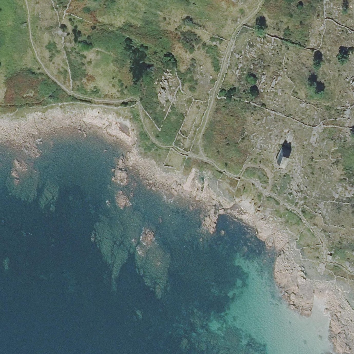 Aerial map of Praia do Portiño
