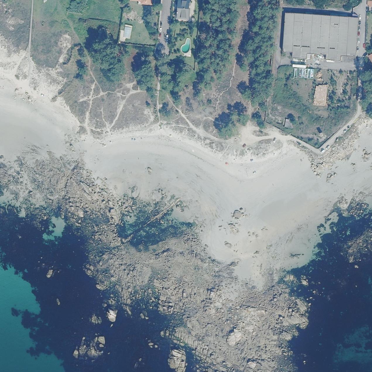 Aerial map of Praia do Pozo de Paxareiro