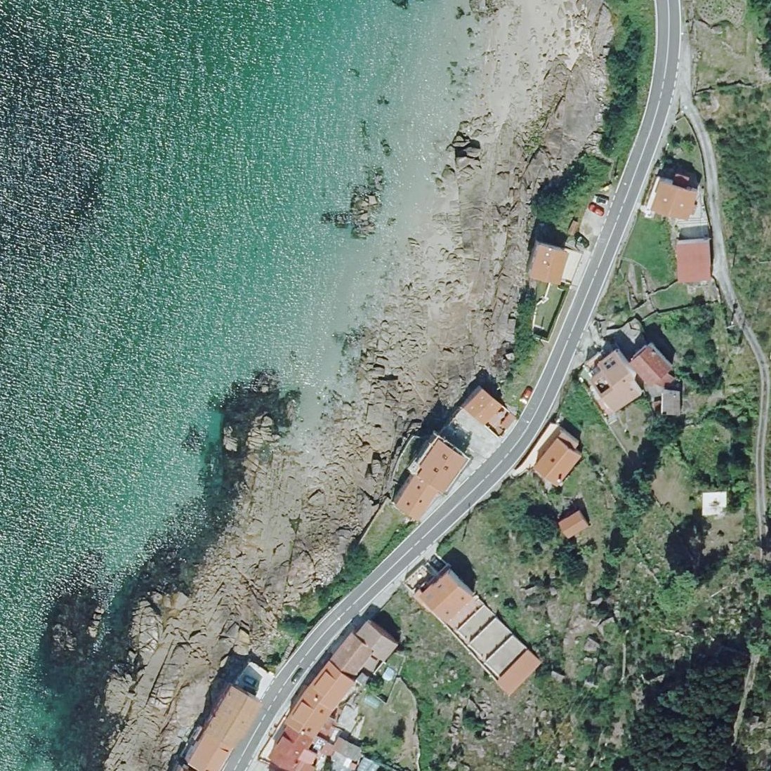 Aerial map of Praia do Rego da Auga