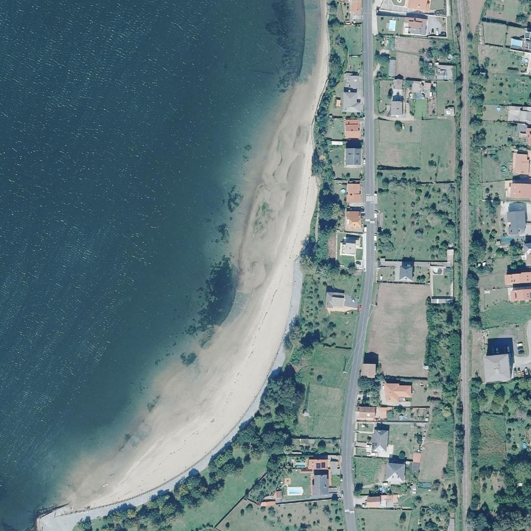 Aerial map of Praia do Regueiro