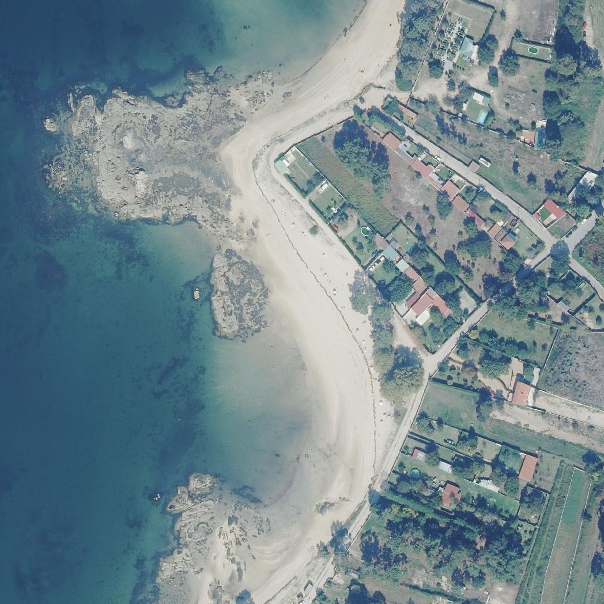 Aerial map of Praia do Terrón