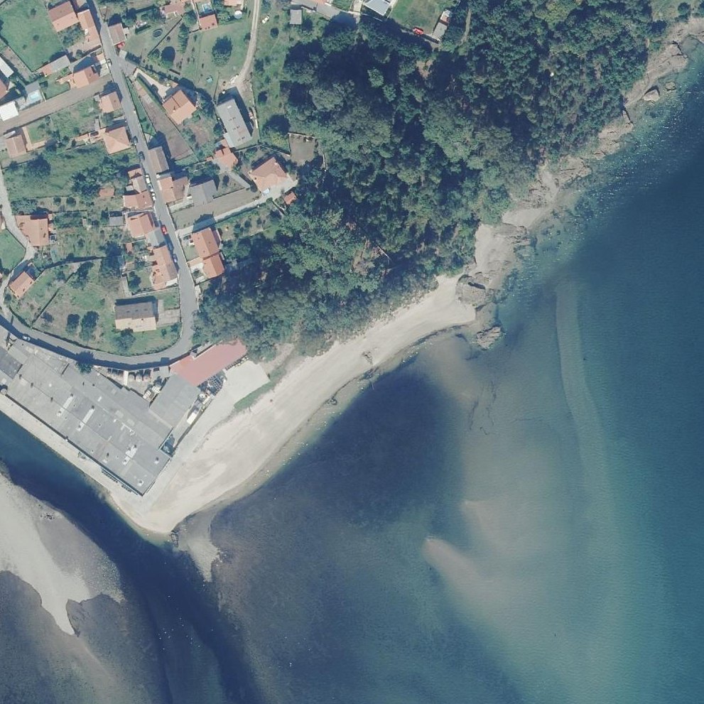 Aerial map of Praia dos Raposiños