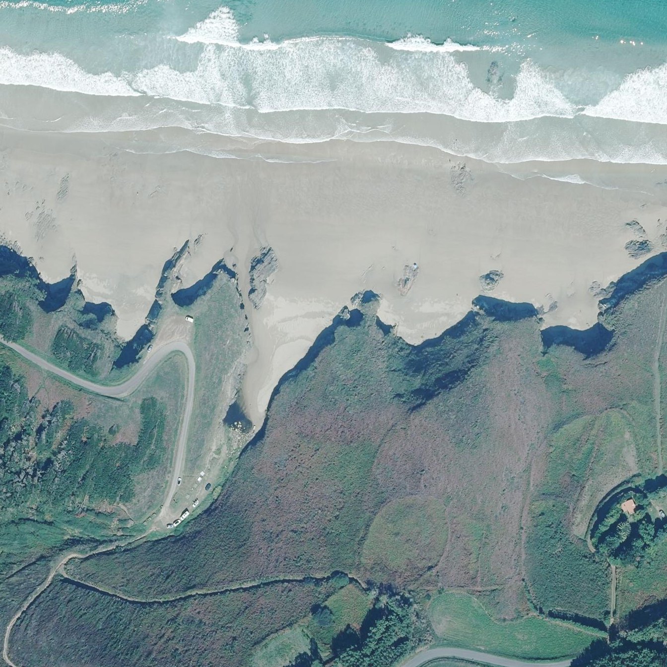 Aerial map of Praia Dos Riás